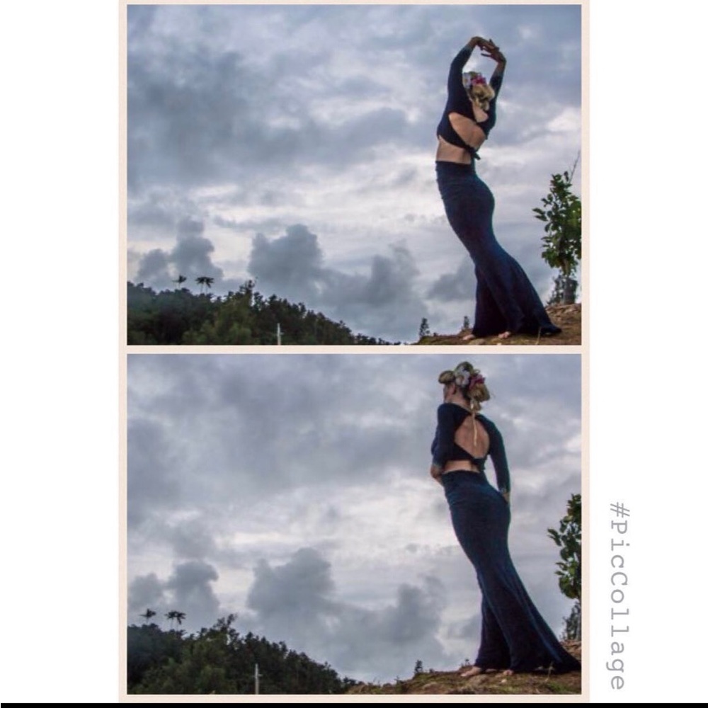 Two piece navy blue sparkle set